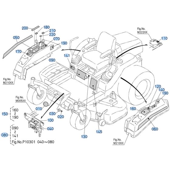Decals for Kubota ZD18 Zero-Turn Mower