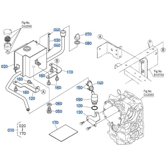 Oil Reserve Tank Assembly for Kubota ZD18 Zero-Turn Mower