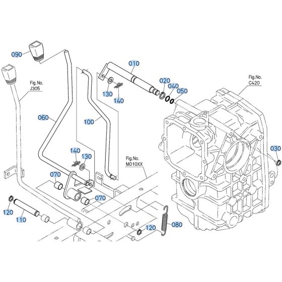 Shift Lever Assembly for Kubota ZD18 Zero-Turn Mower