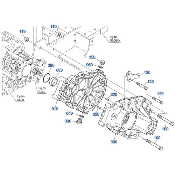 Rear Axle Case (LH) Assembly for Kubota ZD18 Zero-Turn Mower