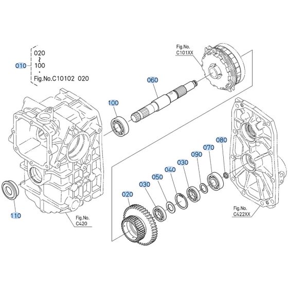 Clutch Shaft Assembly for Kubota ZD18 Zero-Turn Mower
