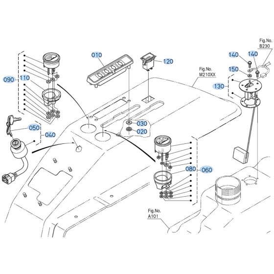 Instrument Panel Assembly for Kubota ZD21 Zero-Turn Mower