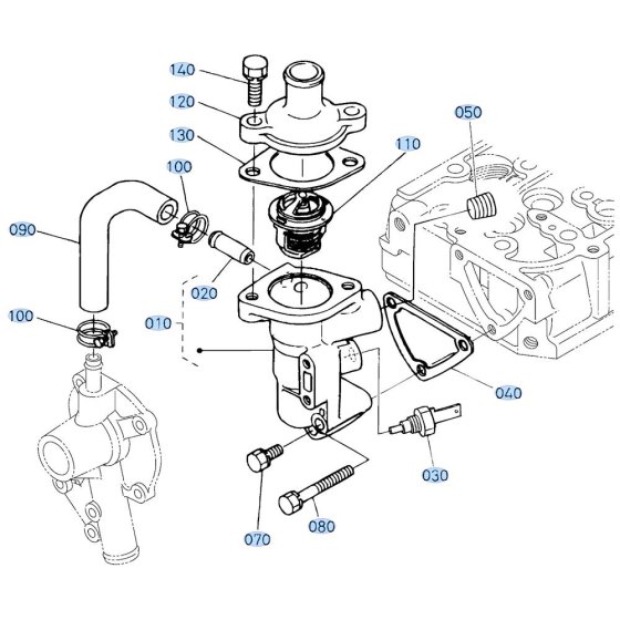 Water Flange Assembly for Kubota ZD21 Zero-Turn Mower