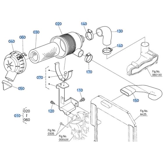 Air Cleaner Assembly for Kubota ZD21 Zero-Turn Mower