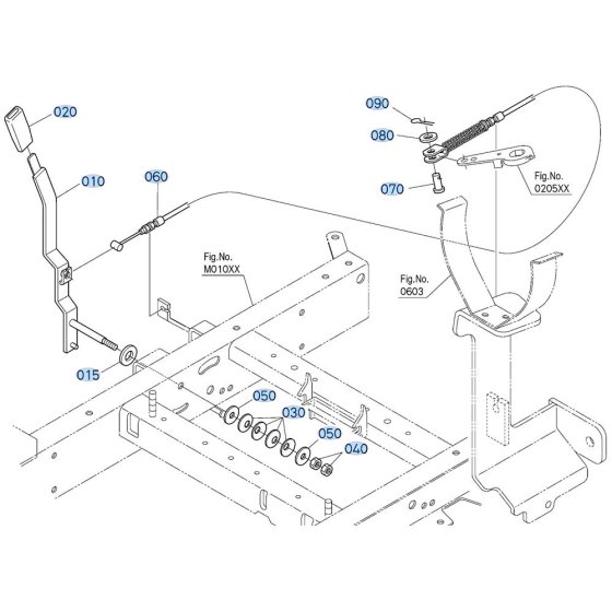 Accelerator Lever Assembly for Kubota ZD21 Zero-Turn Mower