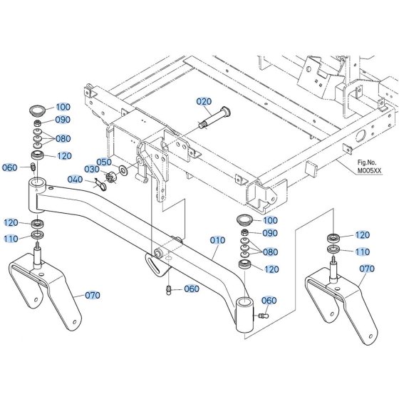 Front Axle Assembly for Kubota ZD21 Zero-Turn Mower