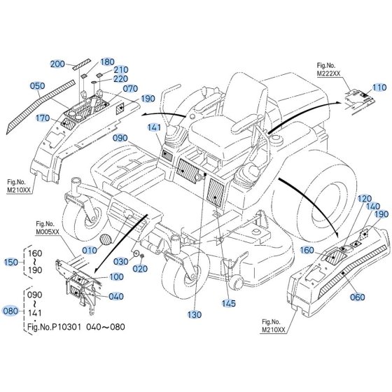 Decals for Kubota ZD21 Zero-Turn Mower