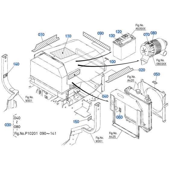 Decals -1 for Kubota ZD21 Zero-Turn Mower