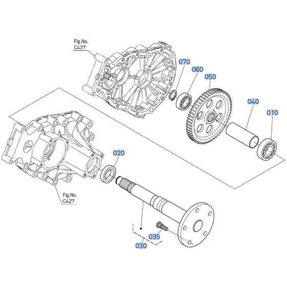 Rear Axle Assembly for Kubota ZD21 Zero-Turn Mower