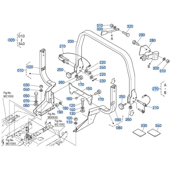 ROPS Assembly for Kubota ZD21 Zero-Turn Mower