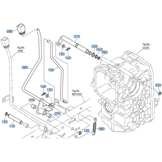 Gear Shift Lever Assembly for Kubota ZD21 Zero-Turn Mower