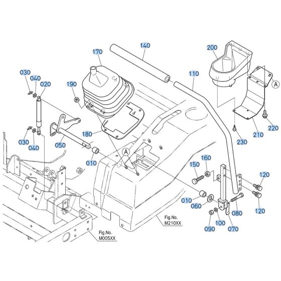Speed Control Lever (LH) Assembly for Kubota ZD21 Zero-Turn Mower