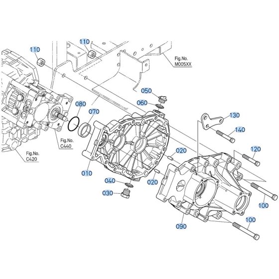 Rear Axle Case (LH) Assembly for Kubota ZD21 Zero-Turn Mower