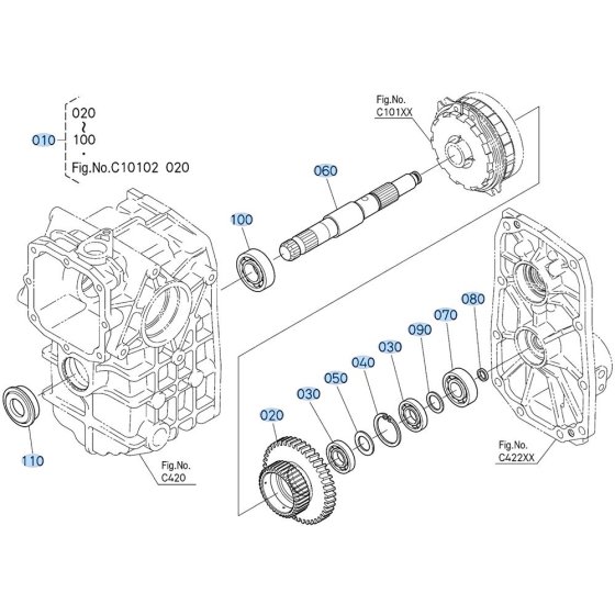 Clutch Shaft Assembly for Kubota ZD21 Zero-Turn Mower