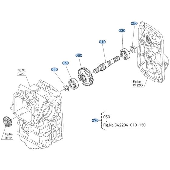 Input Shaft Assembly for Kubota ZD21 Zero-Turn Mower