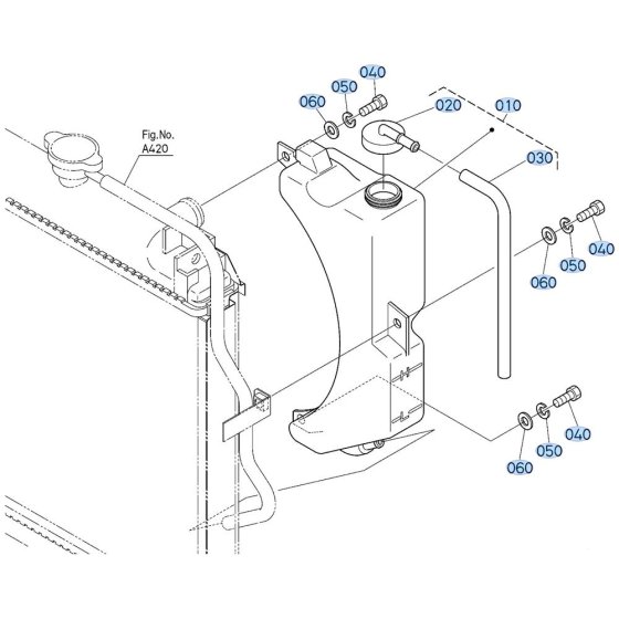 Reserve Water Tank Assembly for Kubota ZD21 Zero-Turn Mower
