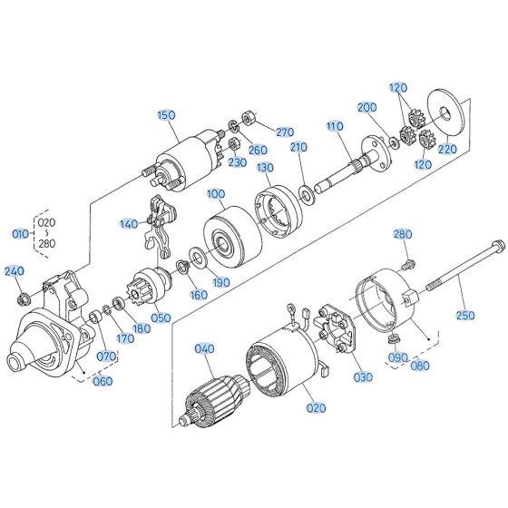 Starter Assembly for Kubota ZD21 Zero-Turn Mower