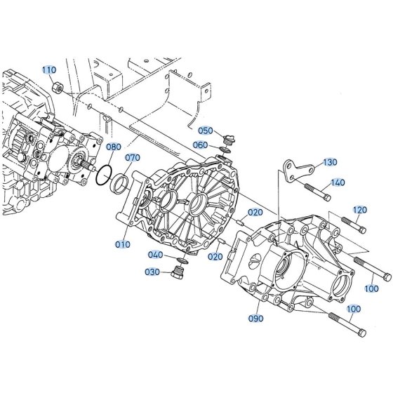 Rear Axle Case (LH) Assembly for Kubota ZD28 Zero-Turn Mower