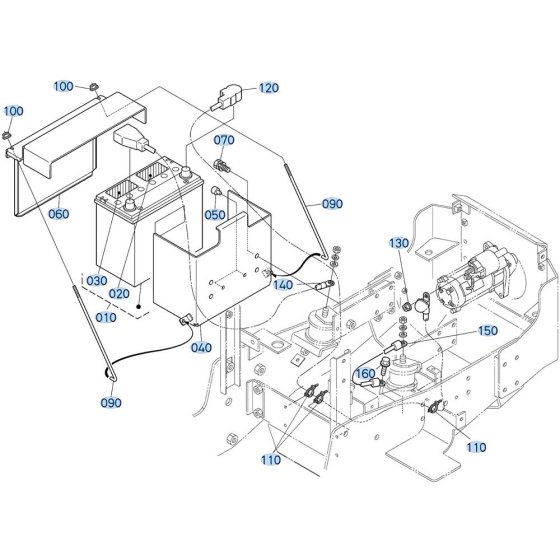 Battery Assembly for Kubota ZD28 Zero-Turn Mower
