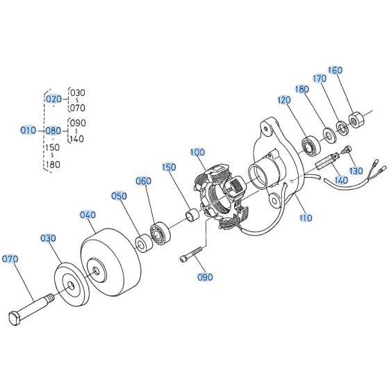 Dynamo Assembly for Kubota ZD28 Zero-Turn Mower