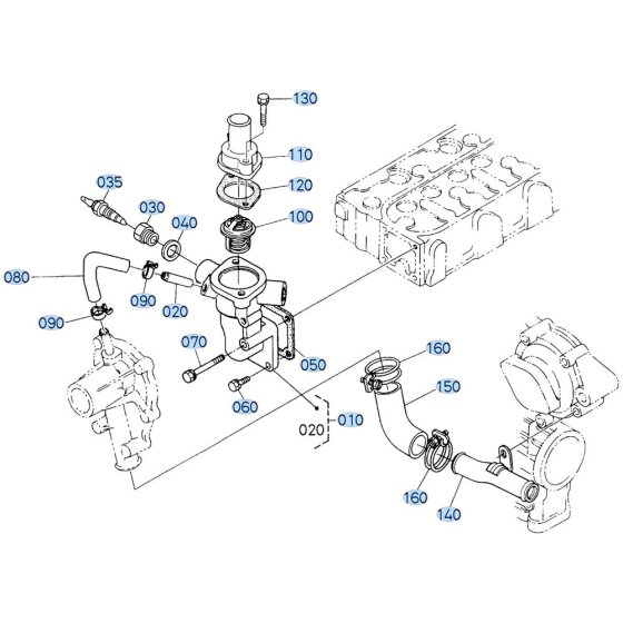 Water Flange Assembly for Kubota ZD28 Zero-Turn Mower