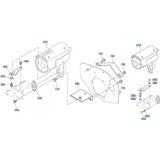 Muffler Assembly for Kubota ZD28 Zero-Turn Mower