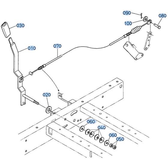 Accelerator Lever Assembly for Kubota ZD28 Zero-Turn Mower