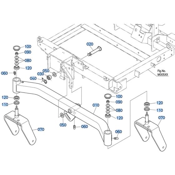 Front Axle Assembly for Kubota ZD28 Zero-Turn Mower