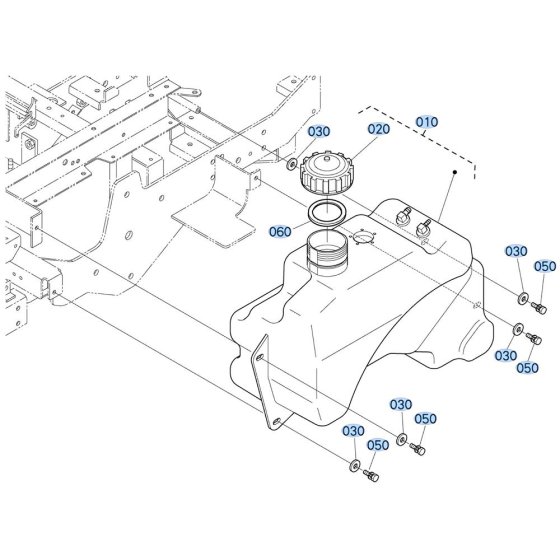 Fuel Tank Assembly for Kubota ZD28 Zero-Turn Mower