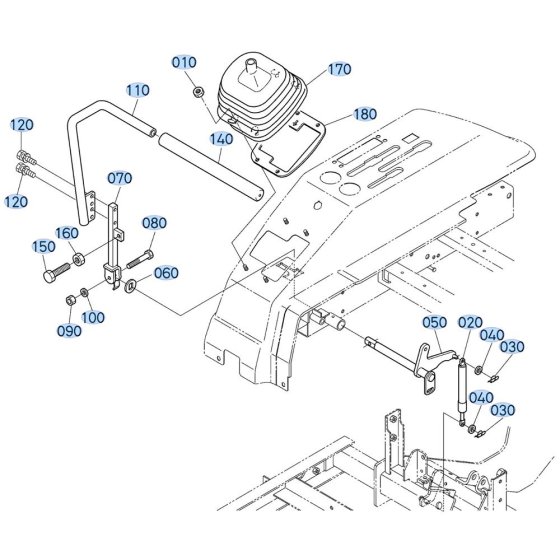 Speed Control Lever (RH) Assembly for Kubota ZD28 Zero-Turn Mower