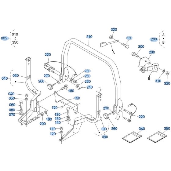 ROPS Assembly for Kubota ZD28 Zero-Turn Mower