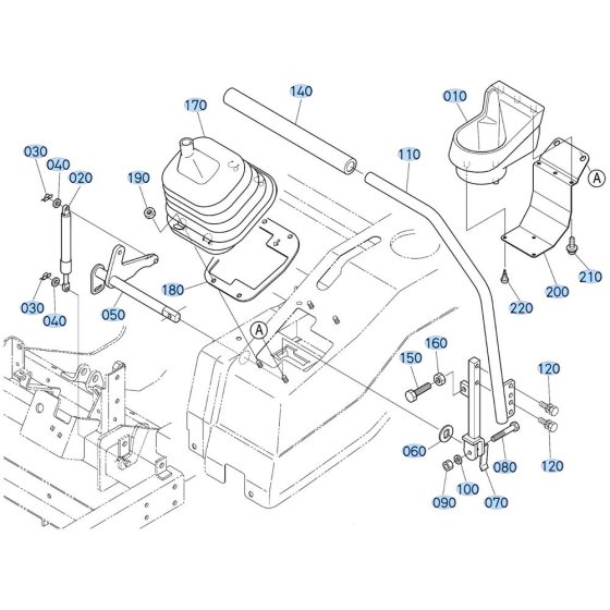 Speed Control Lever (LH) Assembly for Kubota ZD28 Zero-Turn Mower