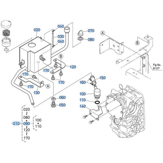 Oil Reserve Tank Assembly for Kubota ZD28 Zero-Turn Mower