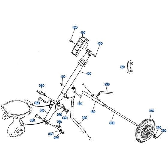 Handle Frame Assembly for Kubota AT25 Tiller