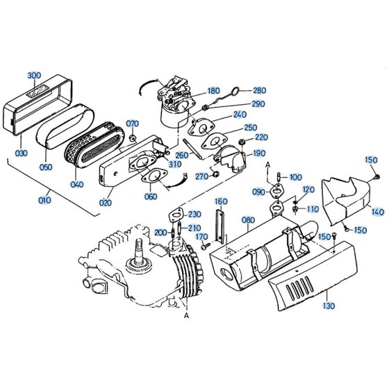 Air Cleaner Assembly for Kubota AT25 Tiller