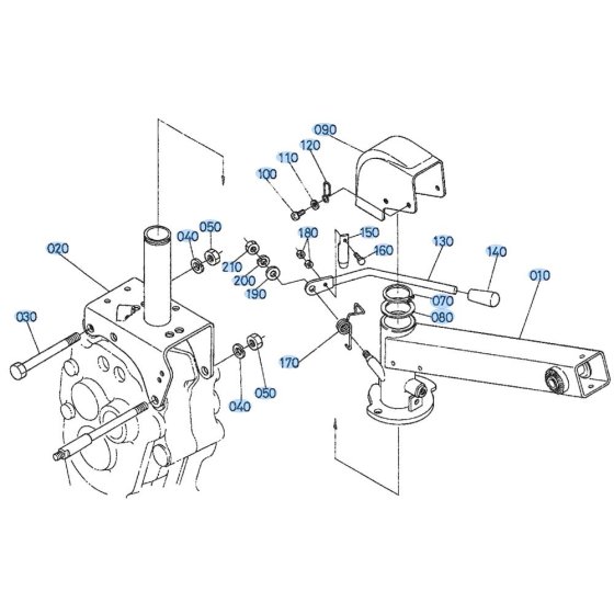 Handle Frame Assembly for Kubota AT55 Tiller