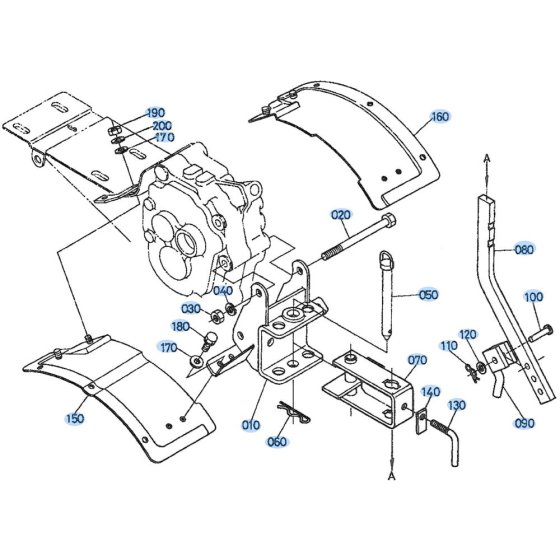 Mudguard Assembly for Kubota AT55 Tiller