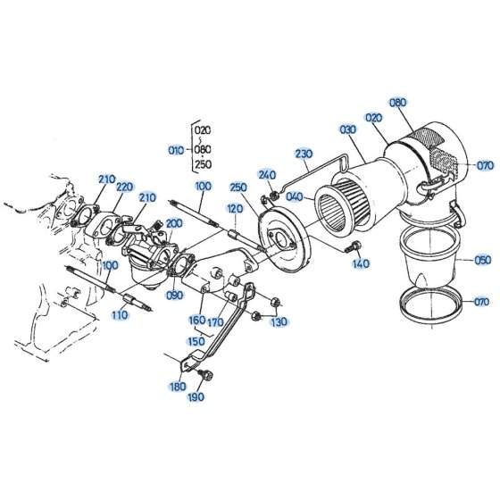 Air Cleaner Assembly for Kubota AT55 Tiller