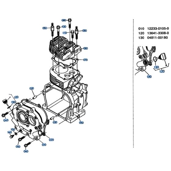 Cylinder Assembly for Kubota AT60 Tiller