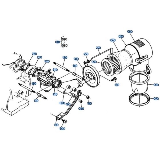 Air Cleaner Assembly for Kubota AT60 Tiller