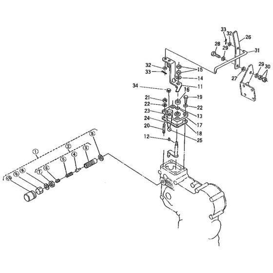Speed Control Plate Assembly for Kubota D750-BC Engine