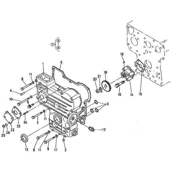 Gear Case Assembly for Kubota D750-BC Engine