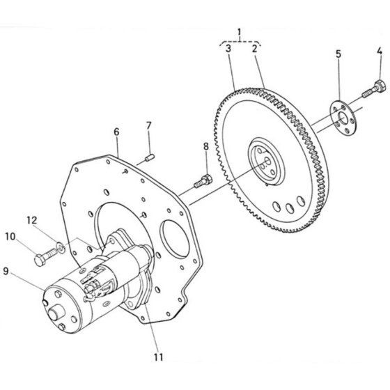 Flywheel Assembly for Kubota D950-BBS Engine
