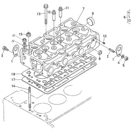 Cylinder Head Assembly for Kubota D950-BBS Engine
