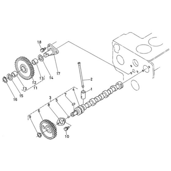 Camshaft Assembly for Kubota D950-BBS Engine