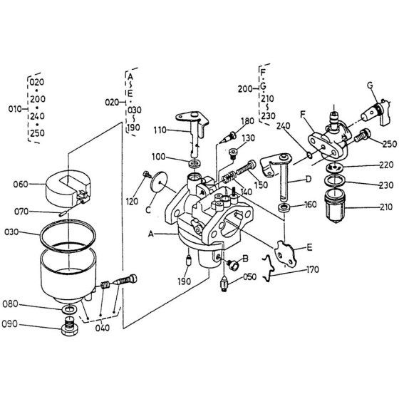 Carburettor Assembly for Kubota GH130 Engine