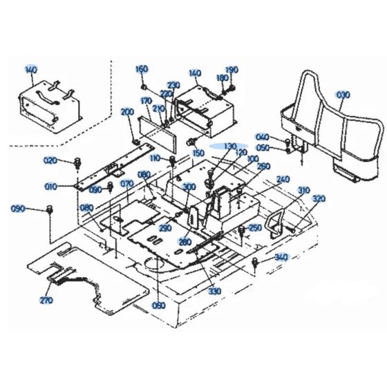 Floor Plate Assembly for Kubota KH101 Mini Excavator
