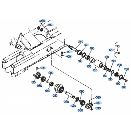 Track Roller Assembly for Kubota KH101 Mini Excavator