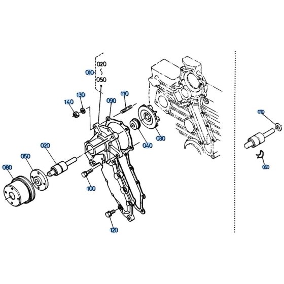 Water Pump Assembly for Kubota KH151 Mini Excavator