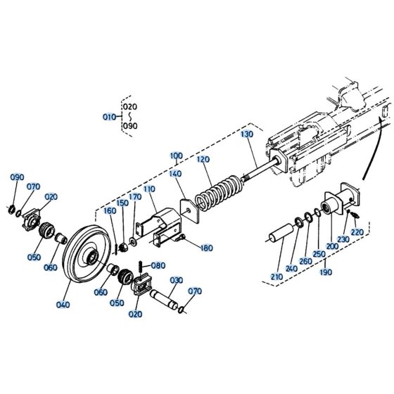 Idler Assembly for Kubota KH191 Mini Excavator